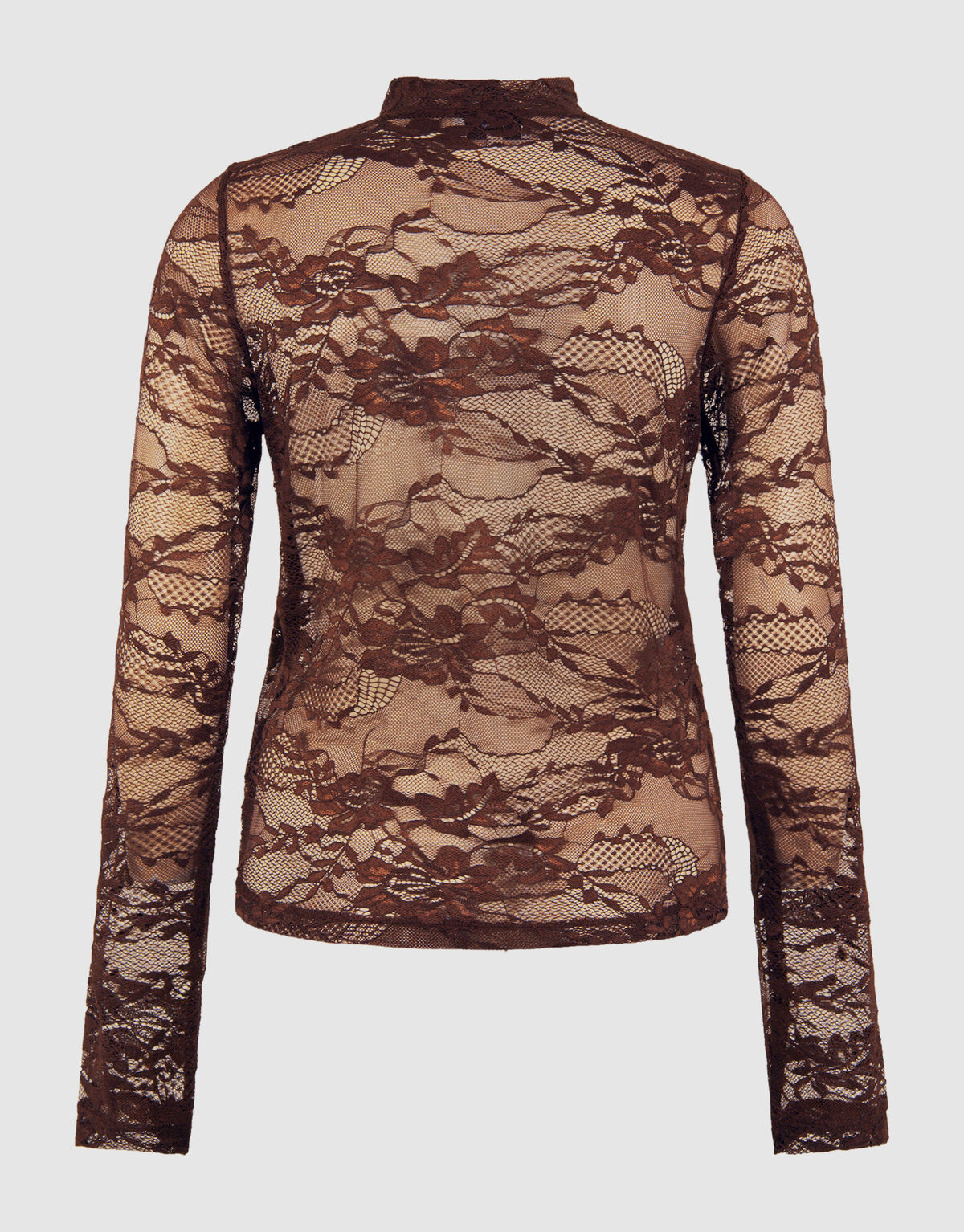 Braunes Spitzentop mit Blumenmuster SHOEBY WOMEN