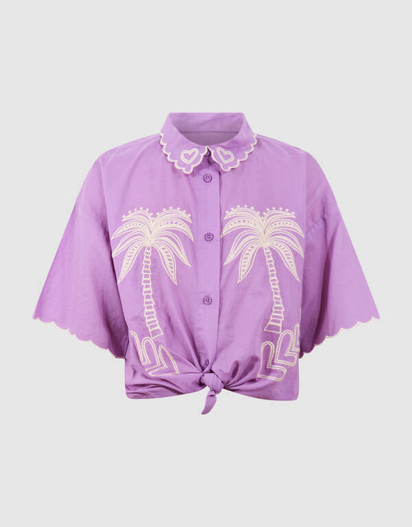 Tropische Stickerei Bluse Lila SHOEBY GIRLS