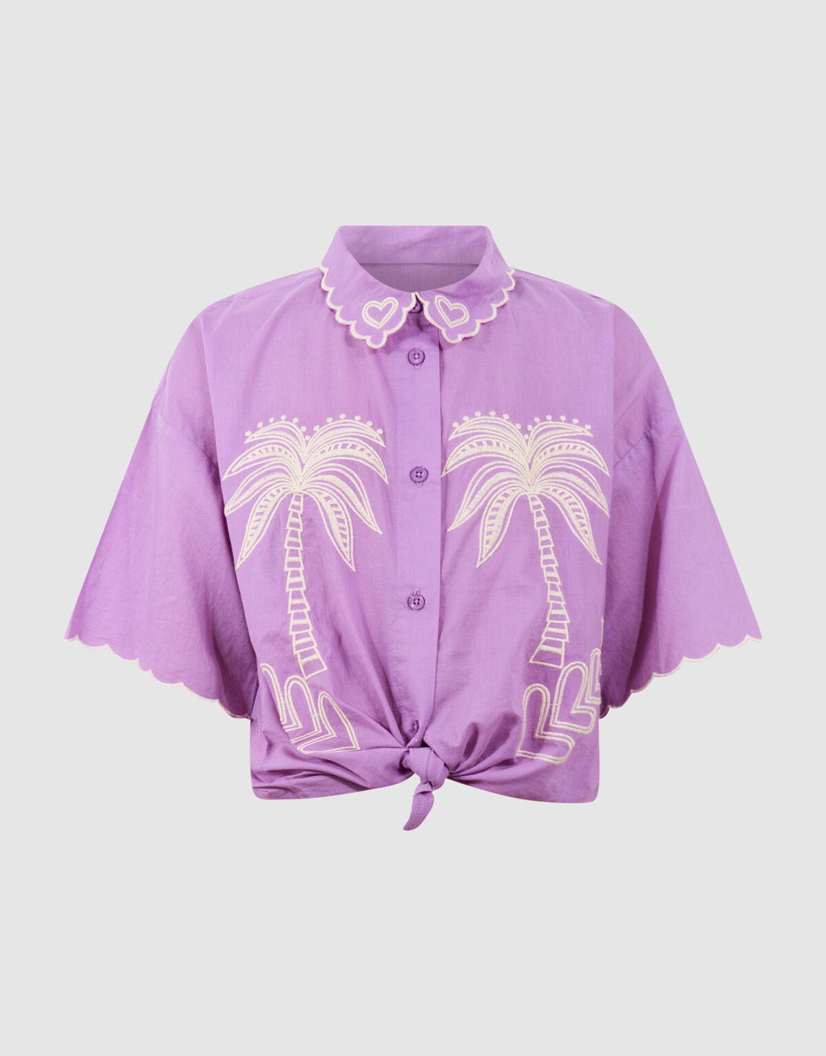 Tropische Stickerei Bluse Lila SHOEBY GIRLS