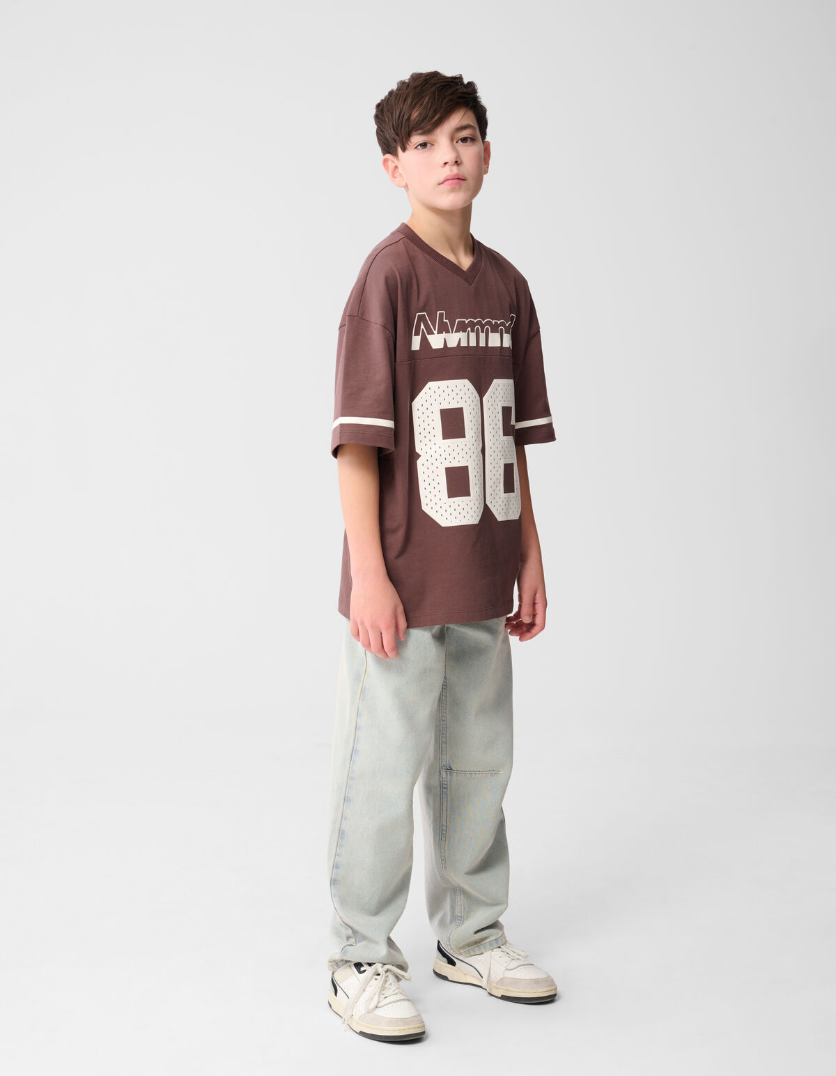 Oversized Rugby-T-Shirt Braun SHOEBY BOYS