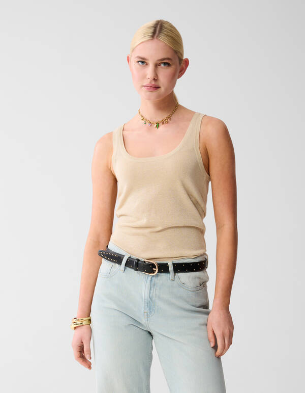 Glitzer-Tank-Top Sand SHOEBY WOMEN
