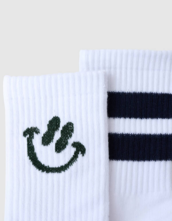 Gestreifte Socken Wei&szlig; SHOEBY ACCESSOIRES