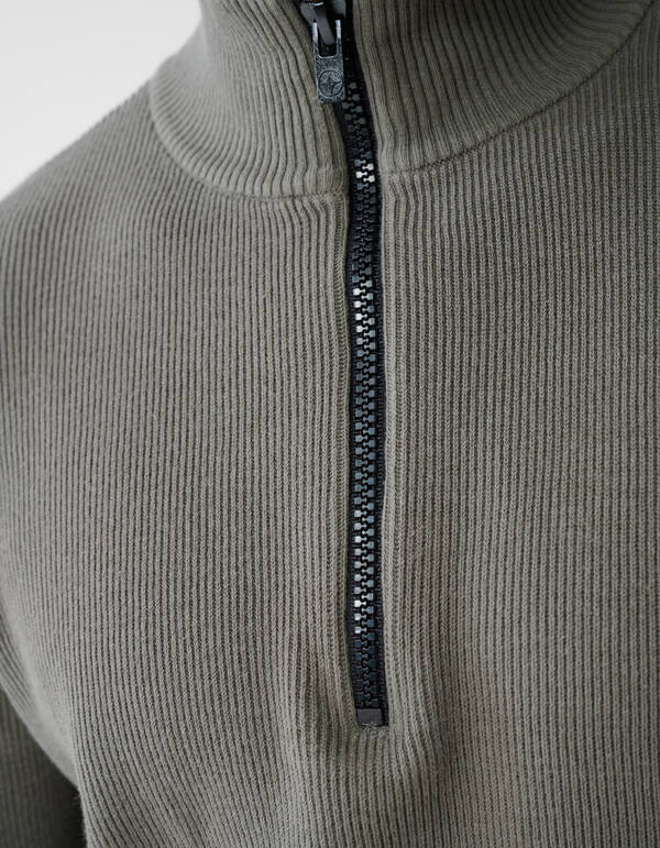 Strickpullover mit halbem Rei&szlig;verschluss in Gr&uuml;n SHOEBY MEN