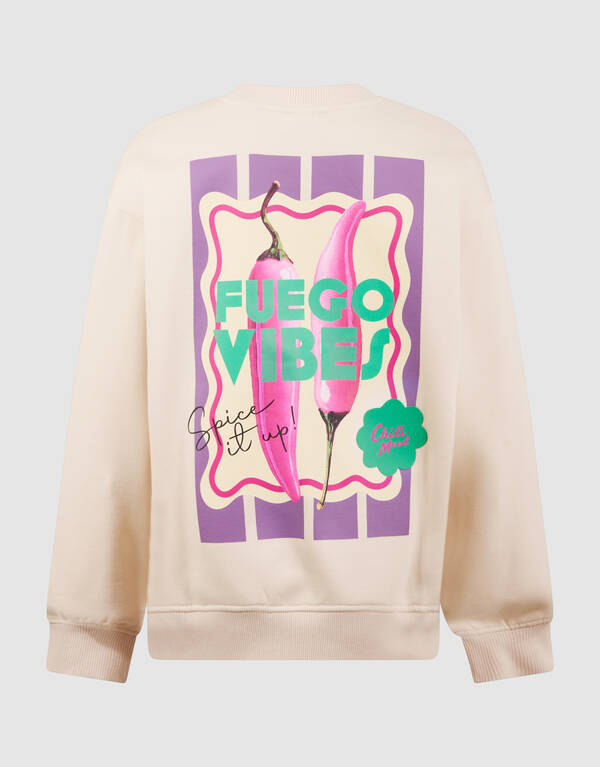 Peper Artwork Pullover Gebrochen Wei&szlig; SHOEBY GIRLS