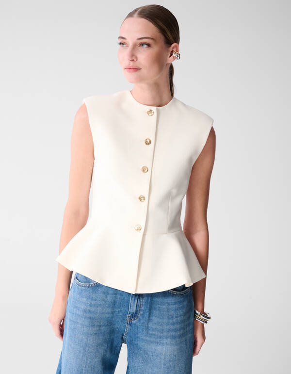 Wei&szlig;e Peplum-Weste SHOEBY WOMEN