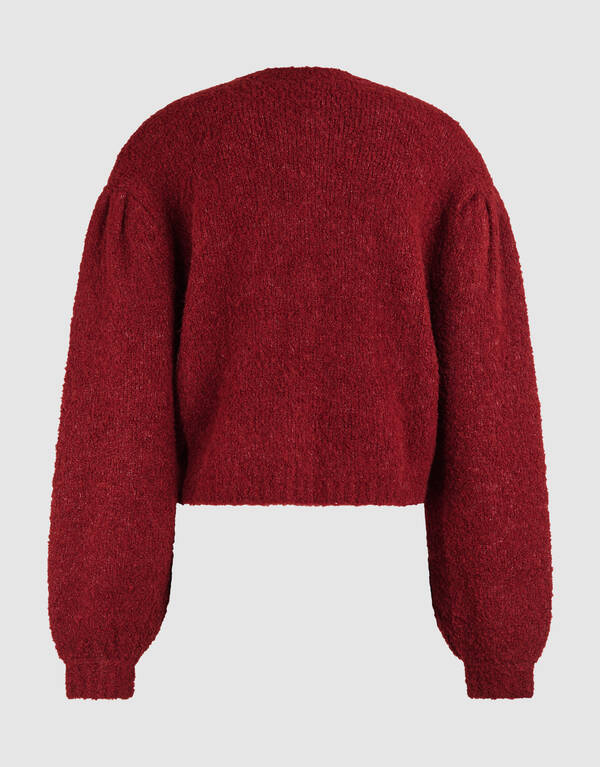 Teddy Strickweste Dunkelrot SHOEBY WOMEN