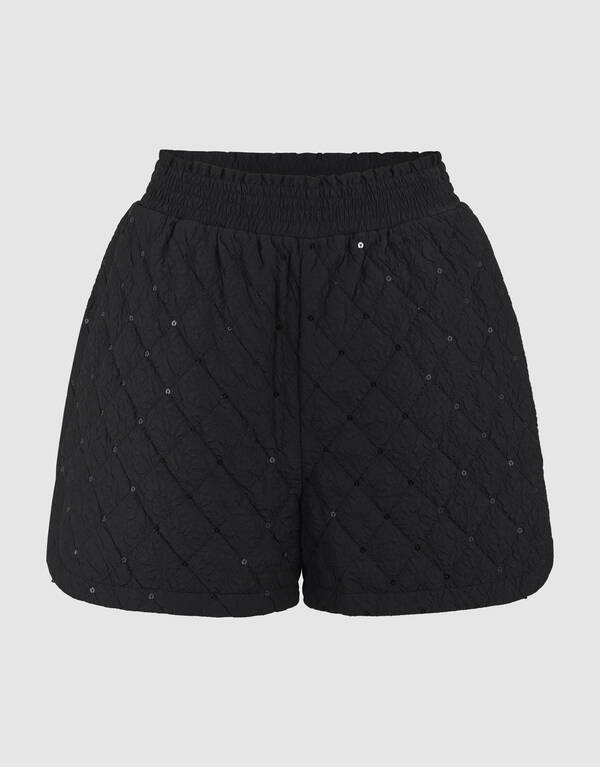 Gequiltete verzierte kurze Jacke schwarz SHOEBY WOMEN