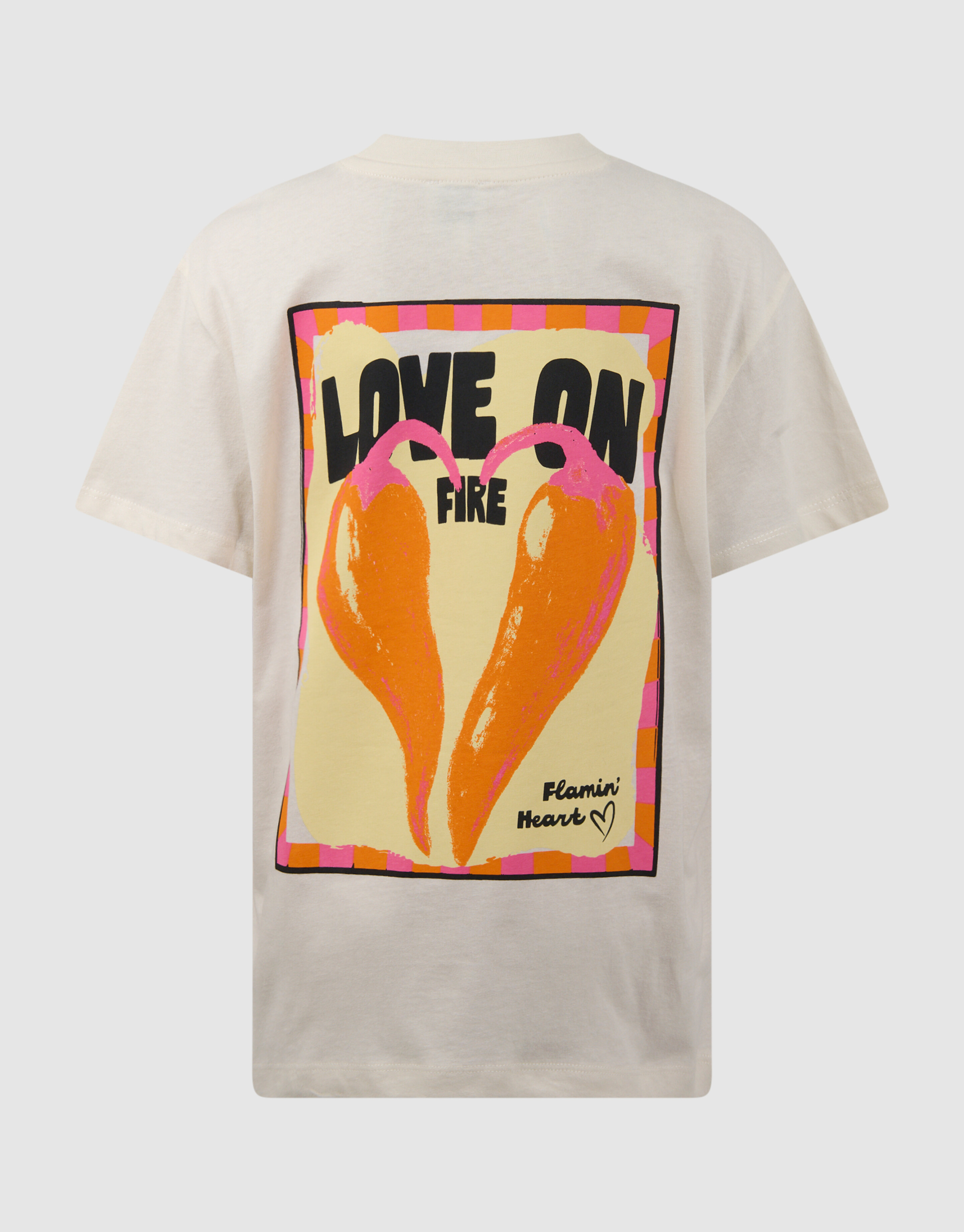 Flamin Artwork T-Shirt Gebrochenes Wei&szlig; SHOEBY GIRLS