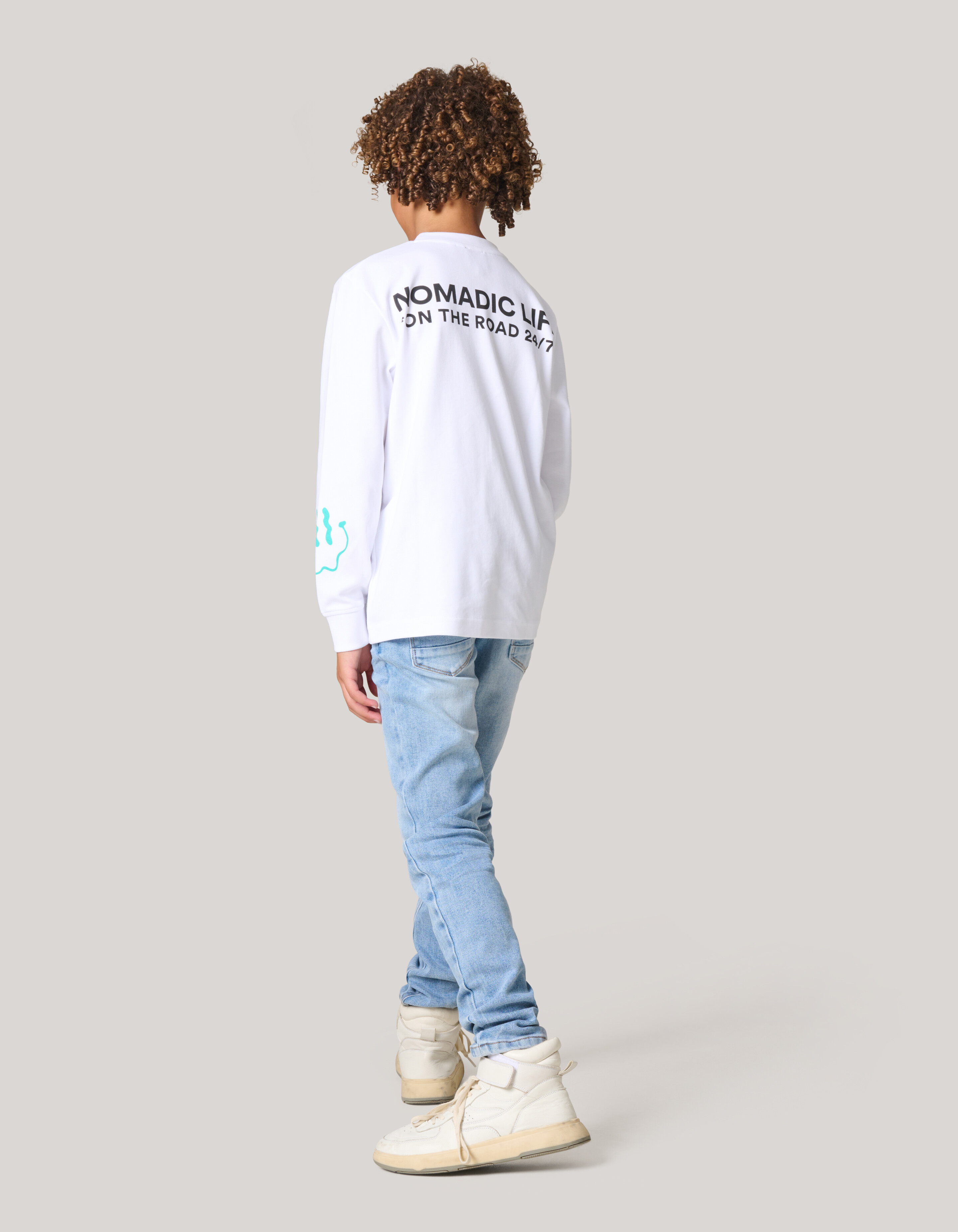 Artwork Langarm-T-Shirt Weiß SHOEBY BOYS