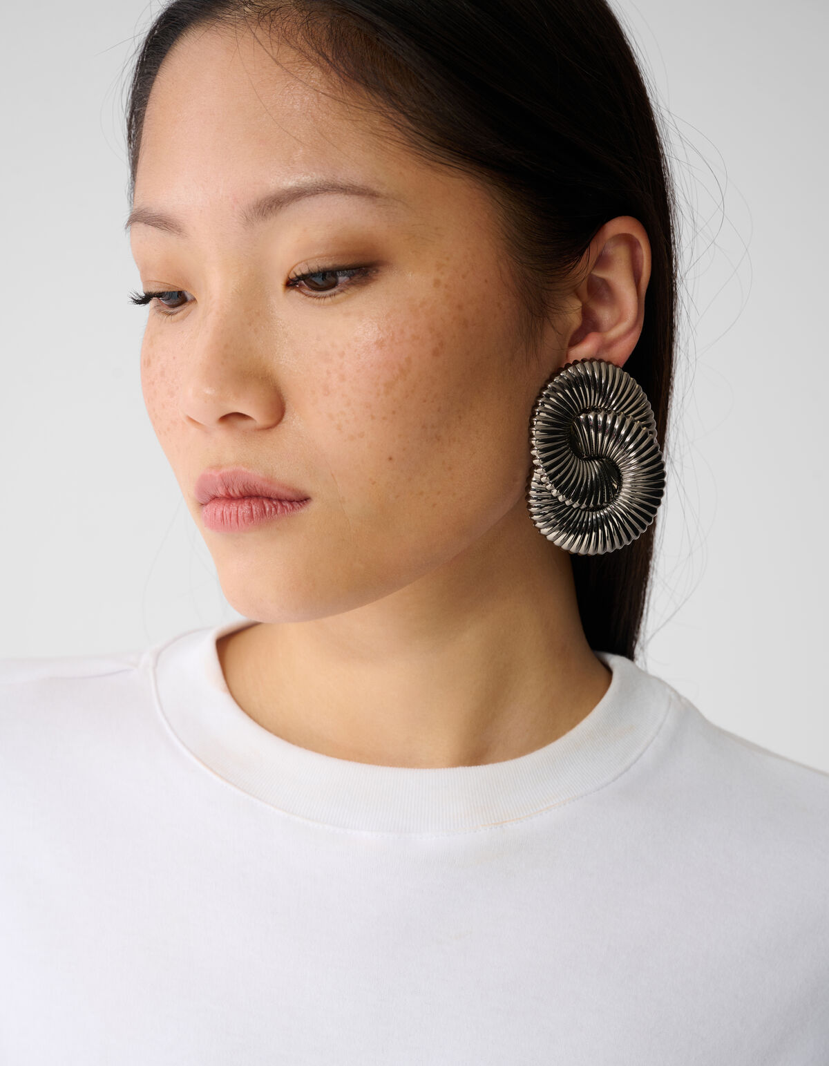 Spiral-Ohrringe Silber/Schwarz SHOEBY ACCESSOIRES