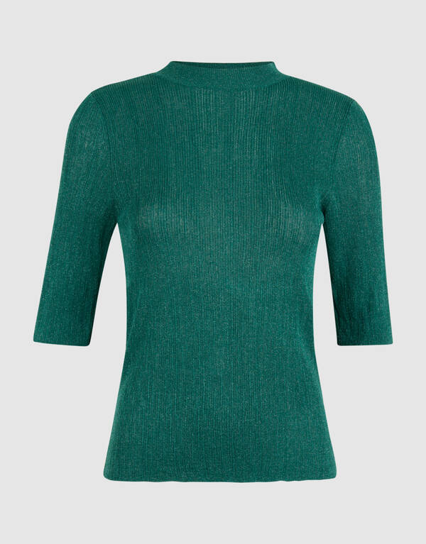 Lurex Struktur Top Gr&uuml;n SHOEBY WOMEN