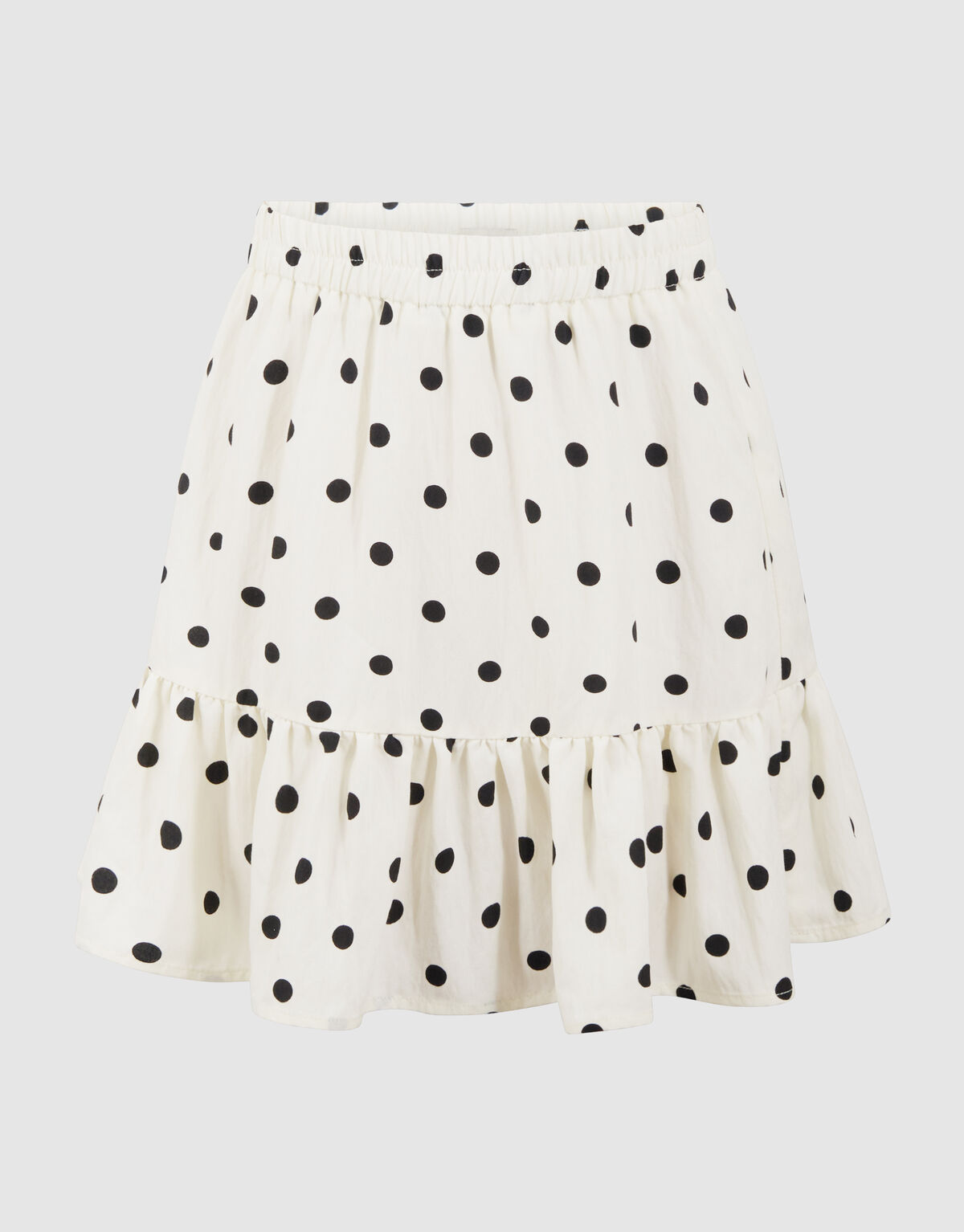 Polkadot Minirock gebrochenes Wei&szlig; SHOEBY GIRLS