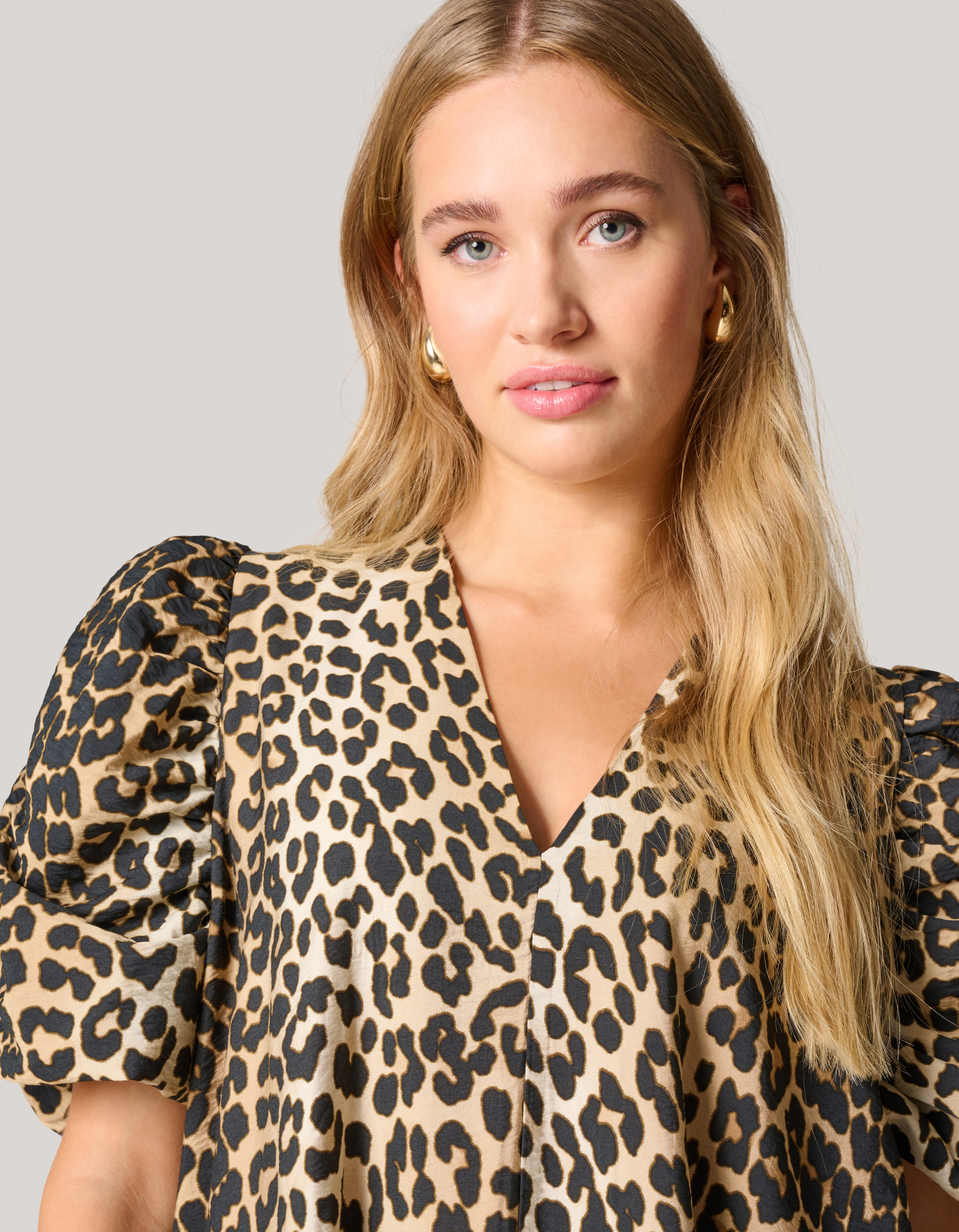 Puffärmel Leopard Kleid SHOEBY WOMEN