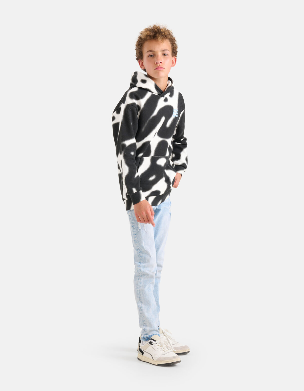 Bedruckter Hoodie Weiß SHOEBY BOYS