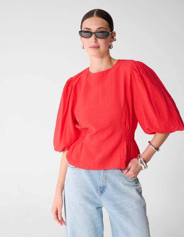 Rotes Smock Puff Top SHOEBY WOMEN