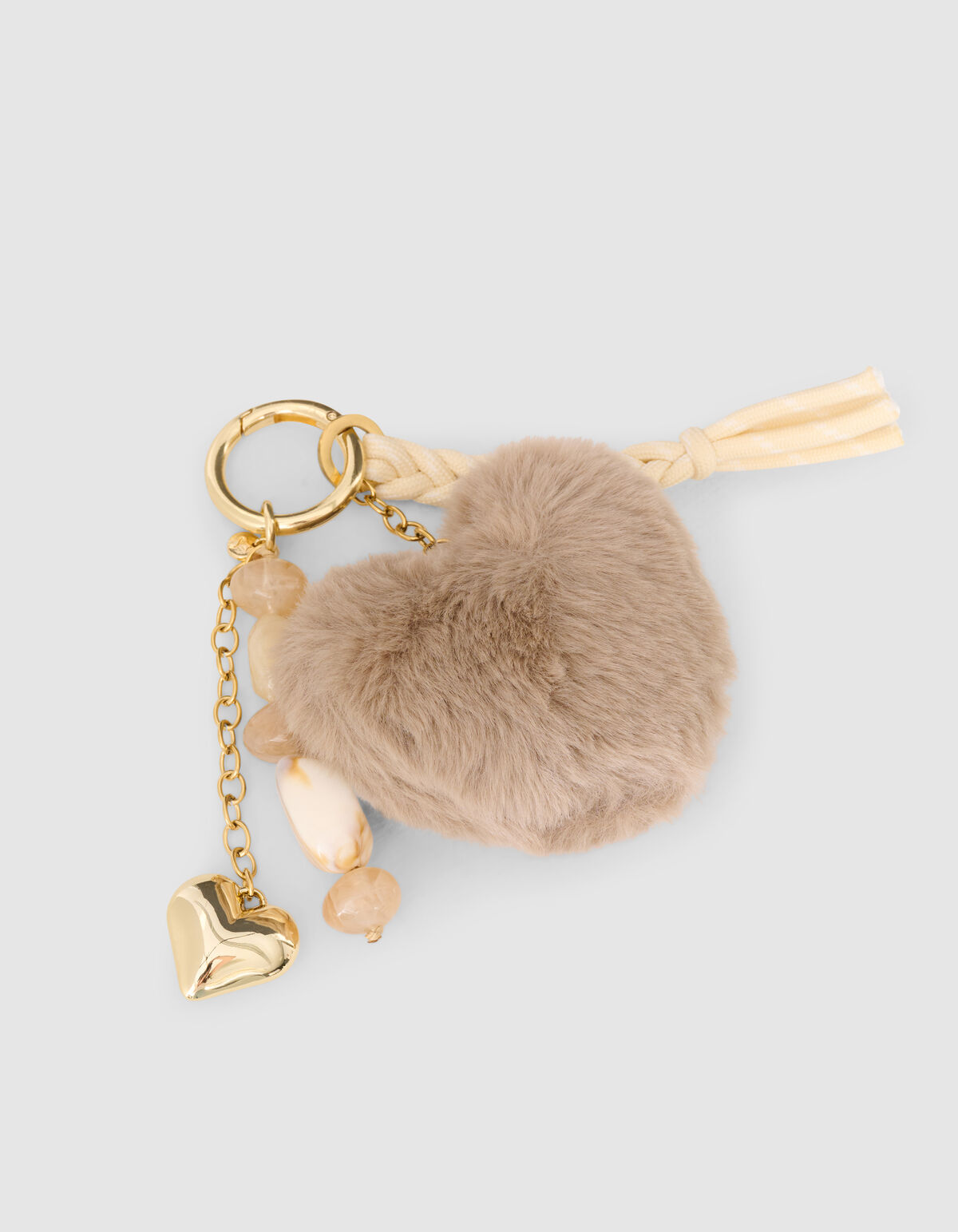 Fluffy Bagcharm Beige/Goud SHOEBY ACCESSOIRES