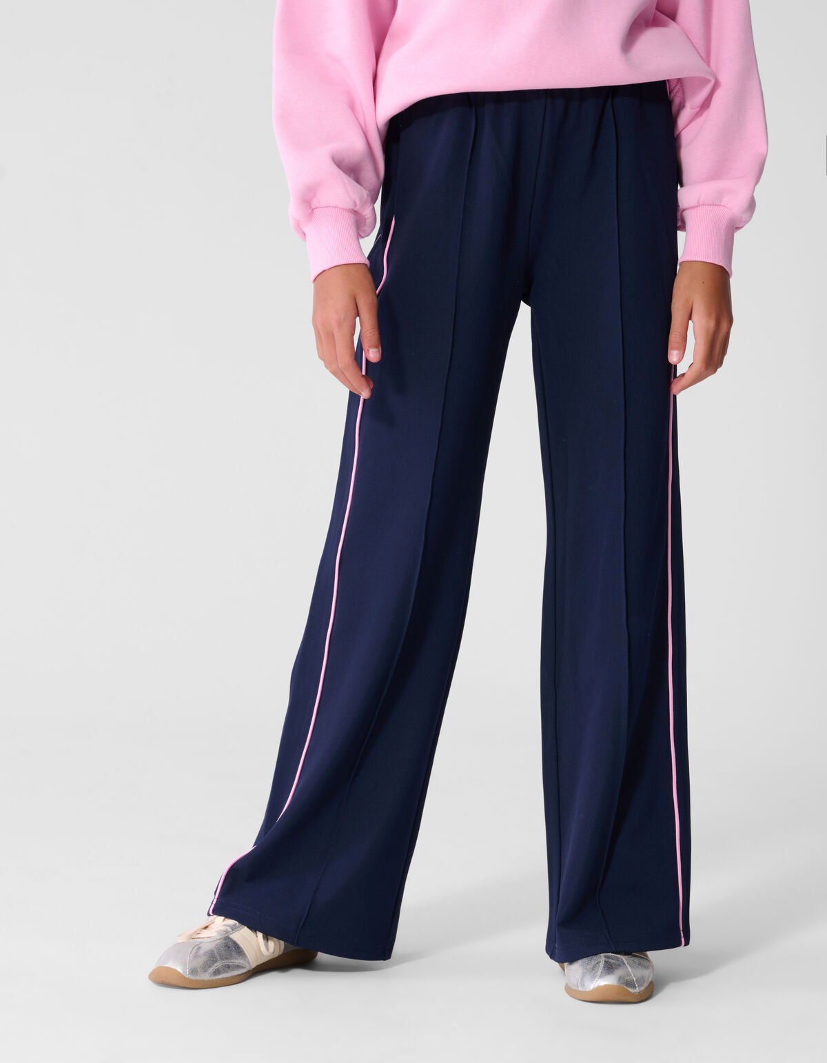 Sporty Piping Wide Leg Fit Hose Dunkelblau SHOEBY GIRLS