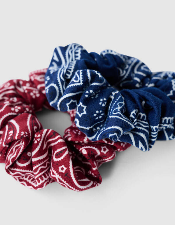 Paisley Scrunchie Set Blau/Rot SHOEBY ACCESSOIRES