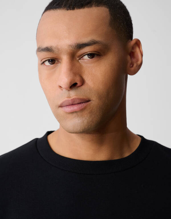 Schwarzer Flockpullover SHOEBY MEN