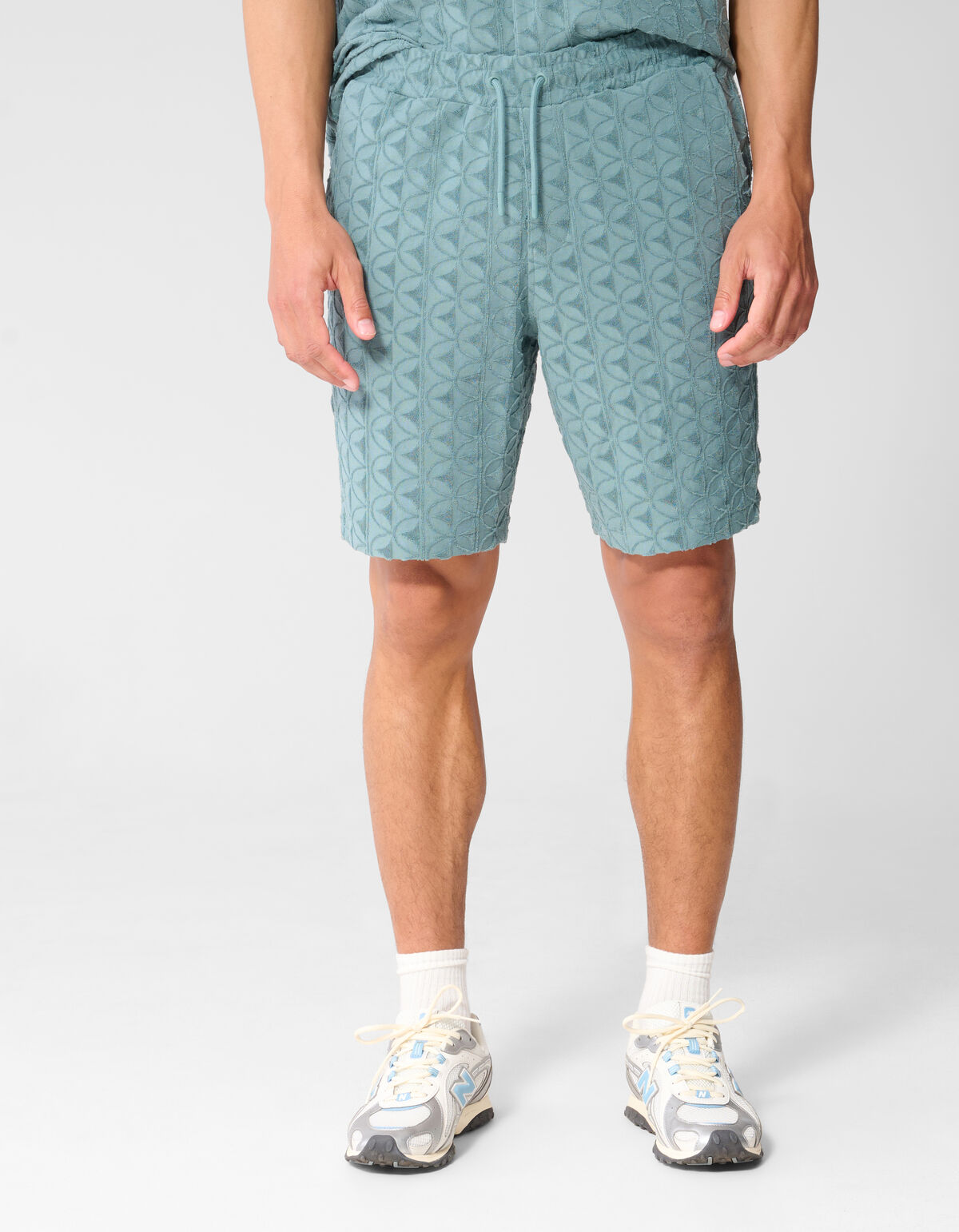 Logo-Frottee-Shorts Dunkelgr&uuml;n SHOEBY MEN