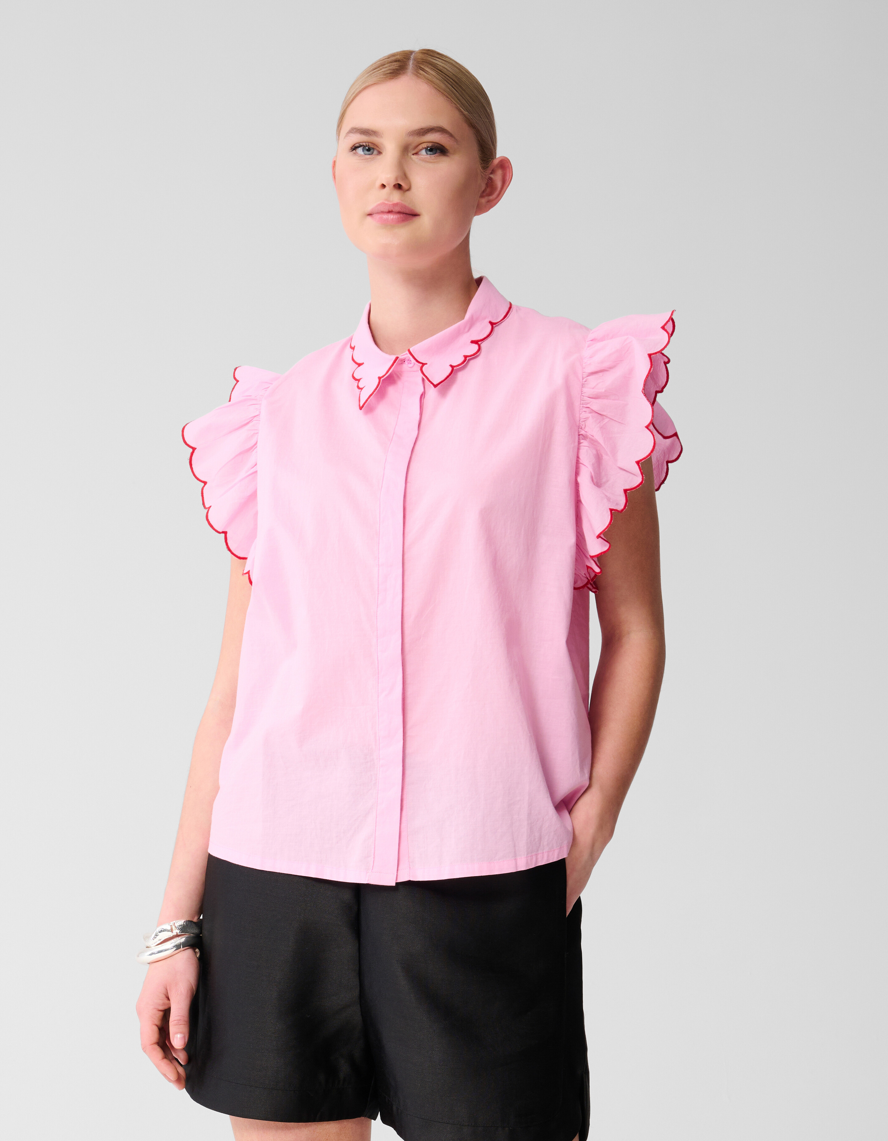 Besticktes Rüschentop Rosa SHOEBY WOMEN