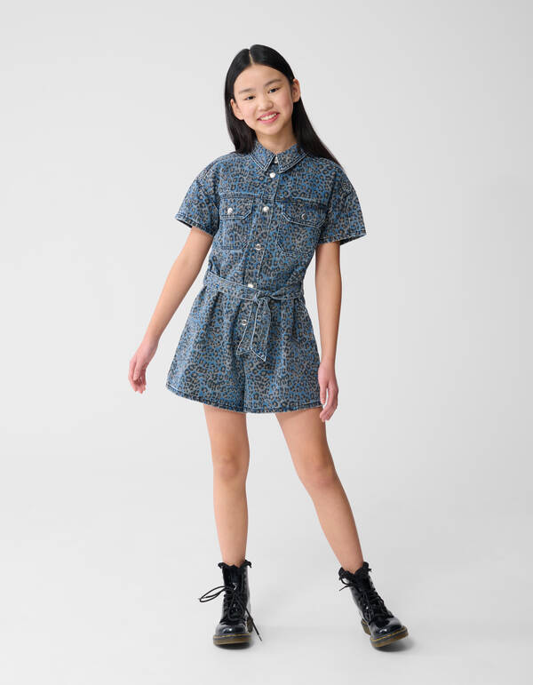 Denim Leopard Jumspuit Blau SHOEBY GIRLS