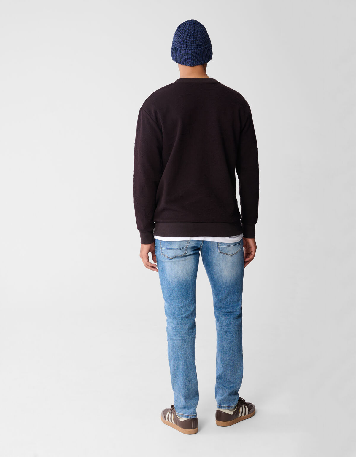 Struktur Sweatshirt Dunkelbraun SHOEBY MEN