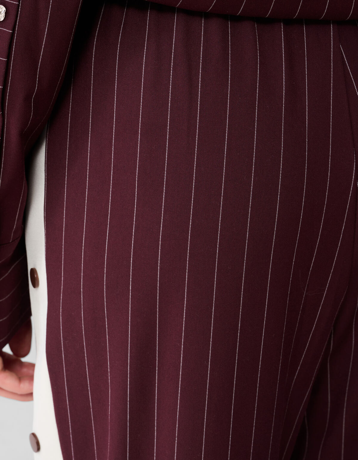 Nadelstreifen-Hose mit weitem Bein Dunkelrot SHOEBY WOMEN