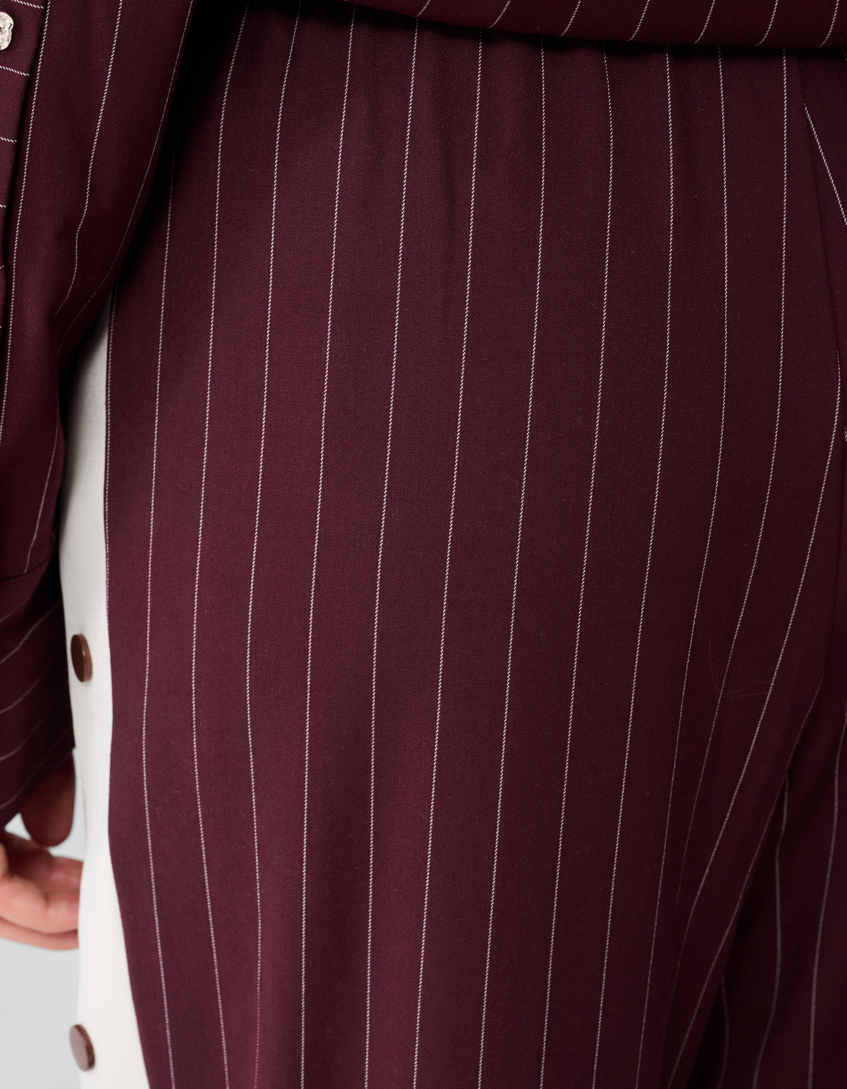 Nadelstreifen-Hose mit weitem Bein Dunkelrot SHOEBY WOMEN