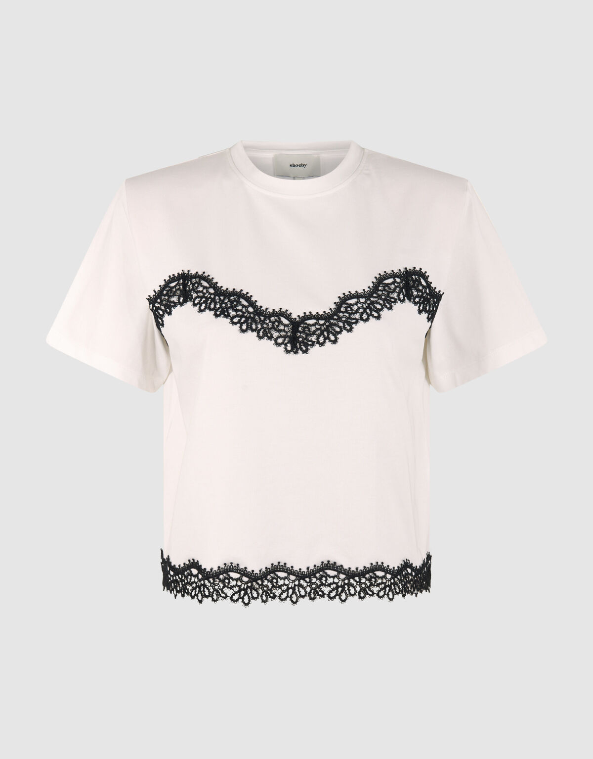 Kanten T-Shirt Wei&szlig; SHOEBY WOMEN