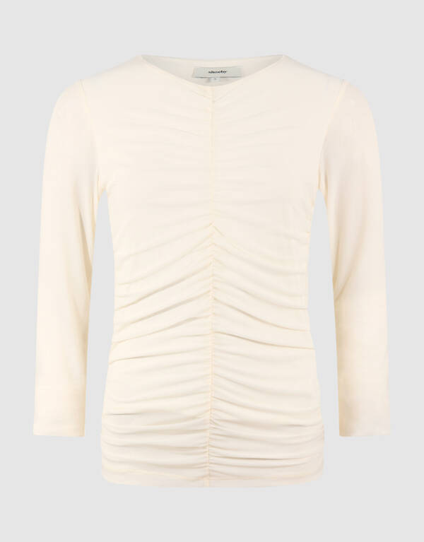 Transparenter Mesh-Top in Cremewei&szlig; SHOEBY WOMEN