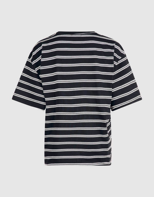Schal Gestreiftes T-Shirt Schwarz/Wei&szlig; SHOEBY WOMEN