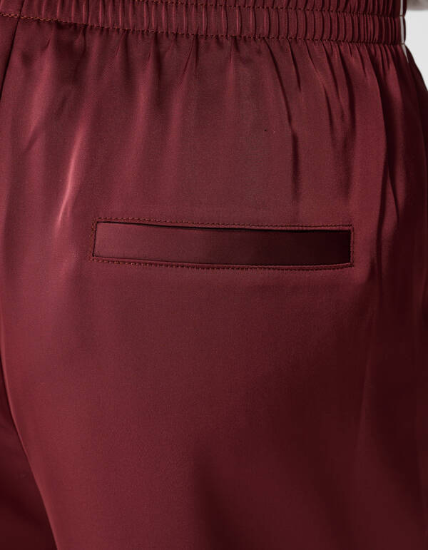 Satin-Kontrast-Jogger Dunkelrot SHOEBY WOMEN