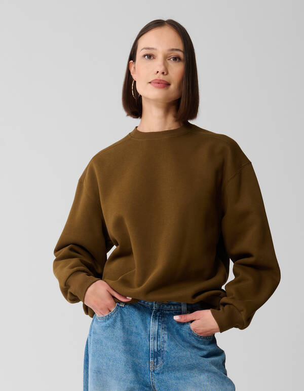 Pullover mit Schn&uuml;rung in Khaki SHOEBY WOMEN