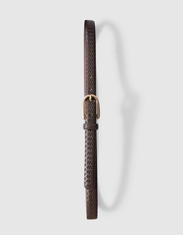 Schmaler geflochtener G&uuml;rtel, braun SHOEBY ACCESSOIRES