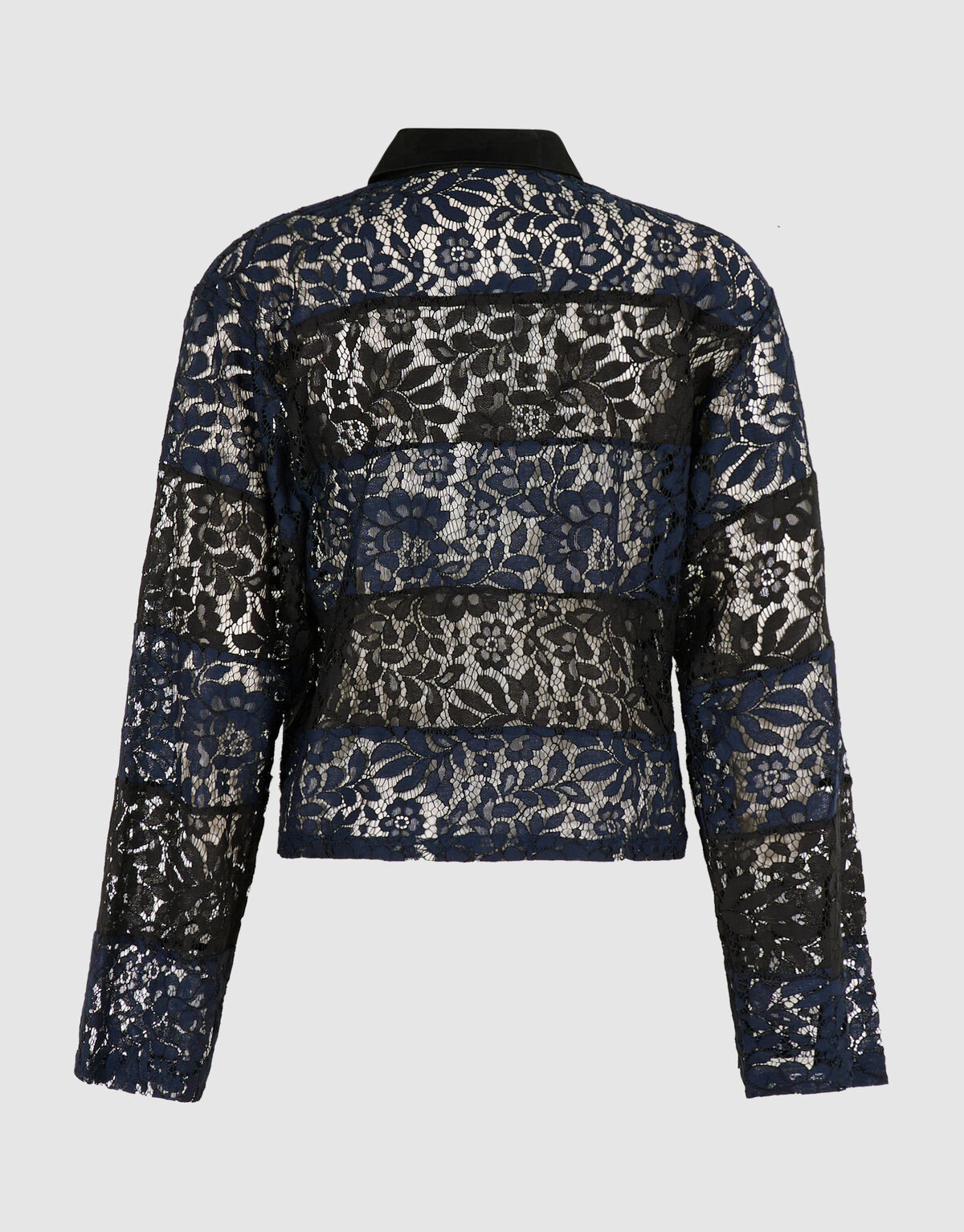 Gestreiftes Lace Polo schwarz/dunkelblau SHOEBY WOMEN