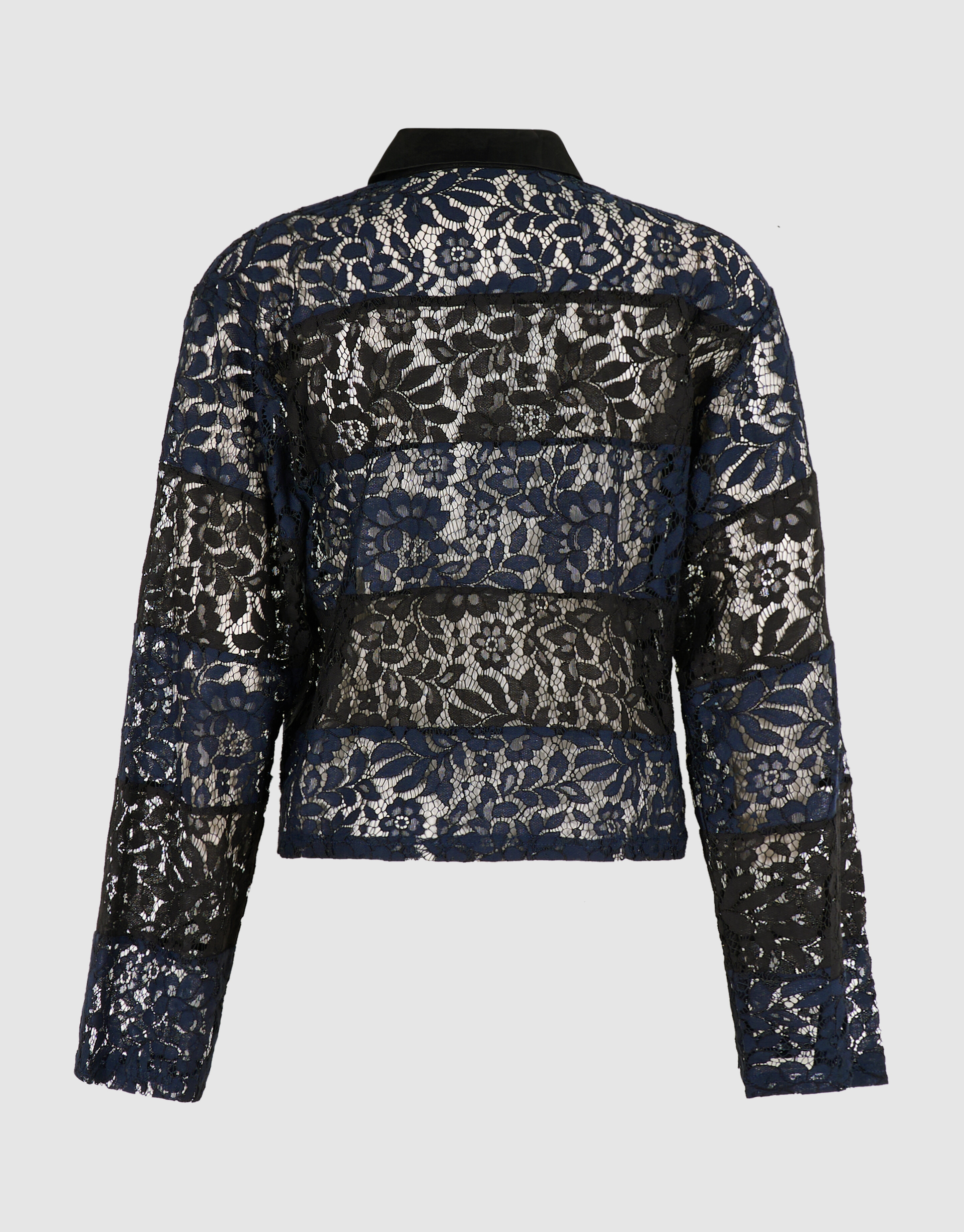 Gestreiftes Lace Polo schwarz/dunkelblau SHOEBY WOMEN