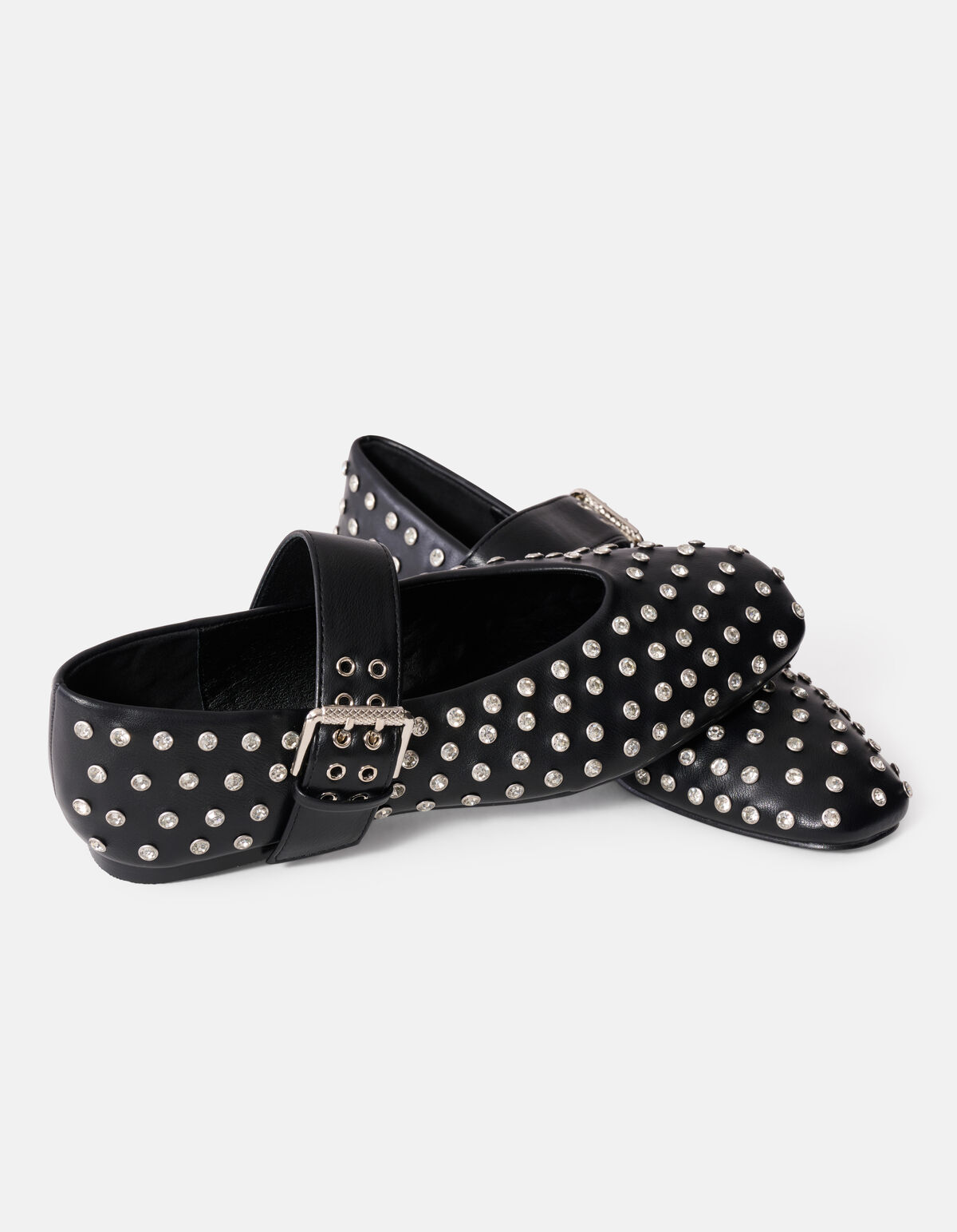 Strass-Nieten Ballerinas Schwarz SHOEBY SHOES
