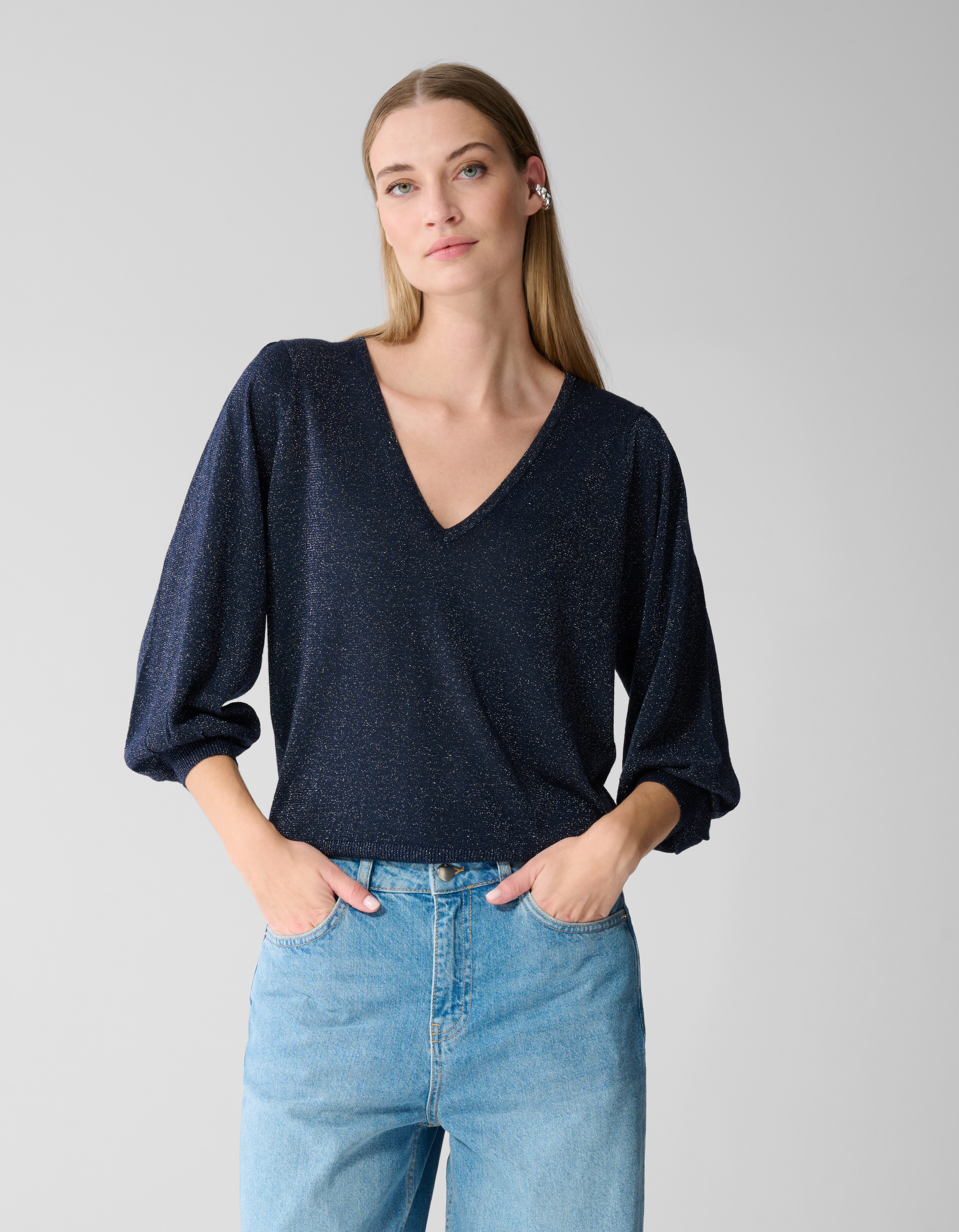 Glitzerpullover Dunkelblau SHOEBY WOMEN