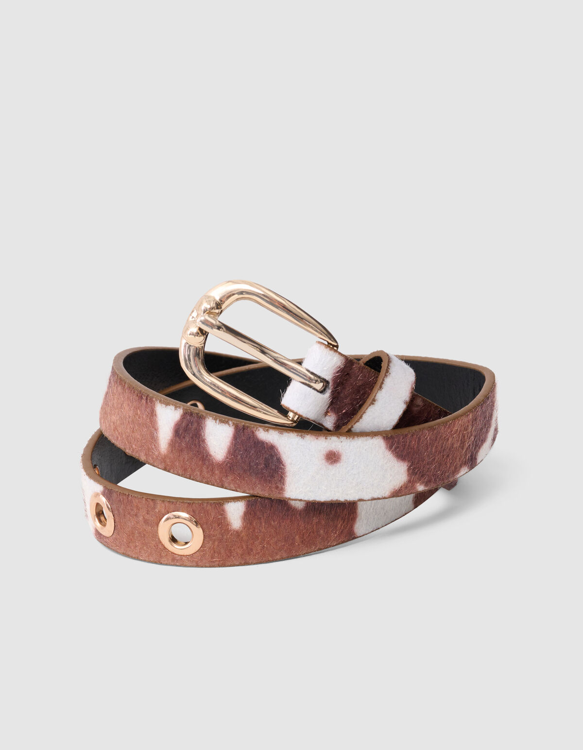 Haarige Kuh Riem Bruin SHOEBY ACCESSOIRES