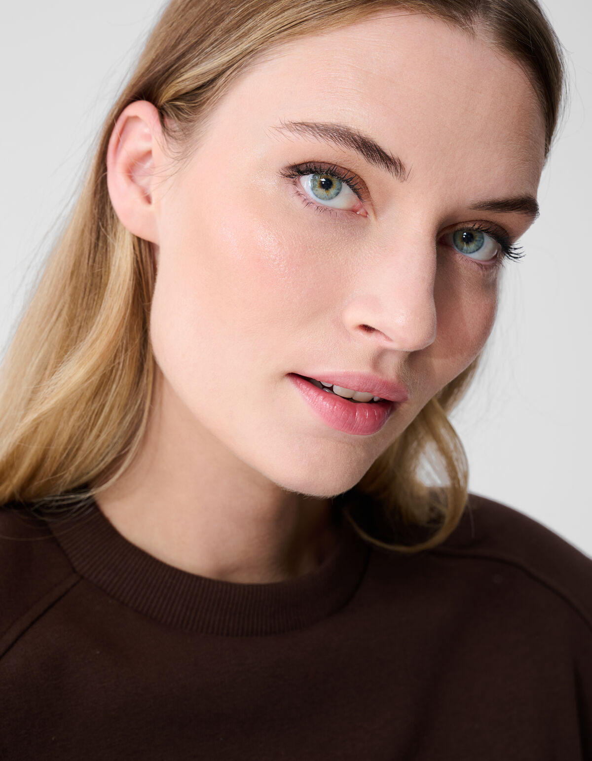 Pullover mit gro&szlig;en Schultern, Braun SHOEBY WOMEN