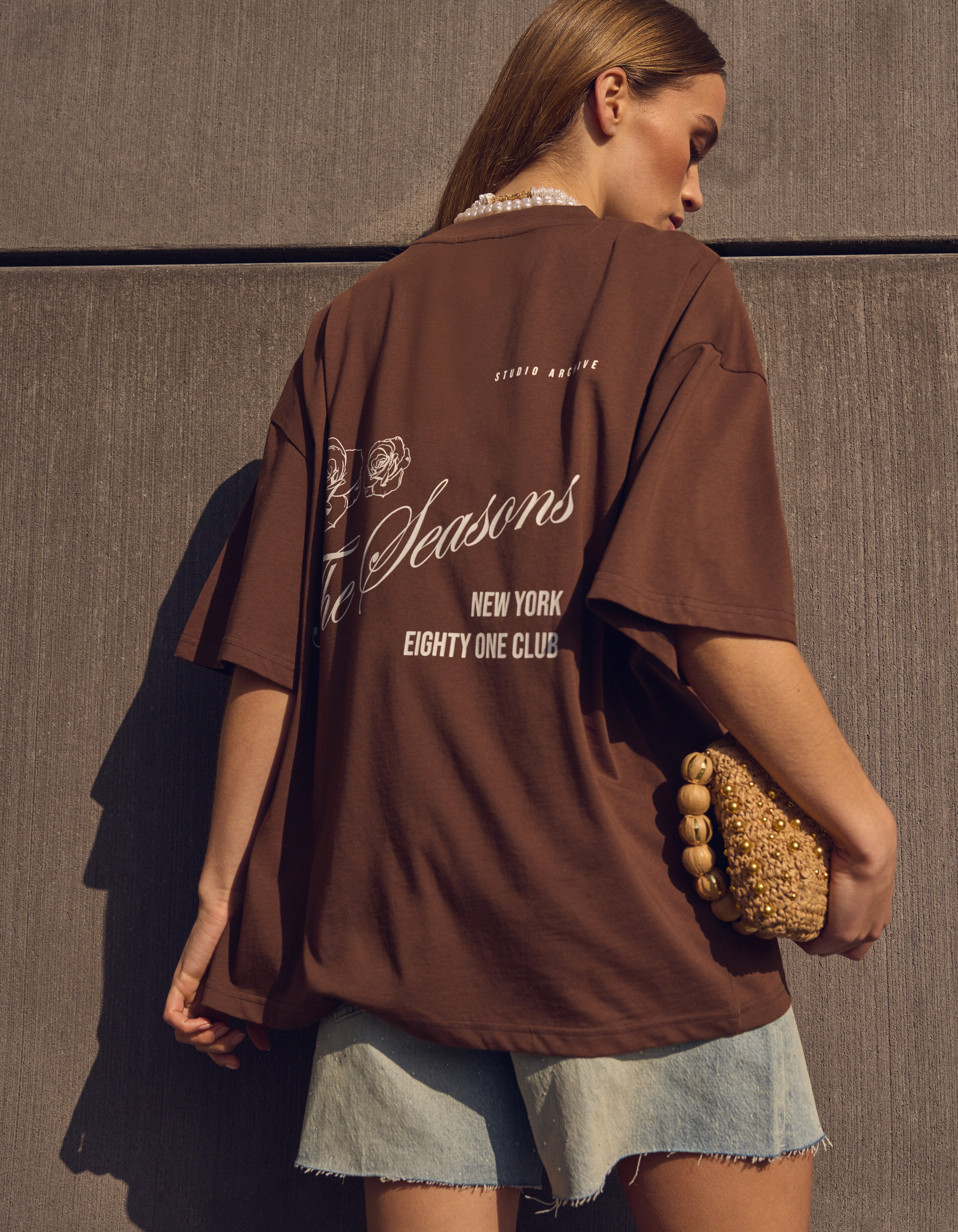 Seasons Artwork T-Shirt Braun SHOEBY WOMEN