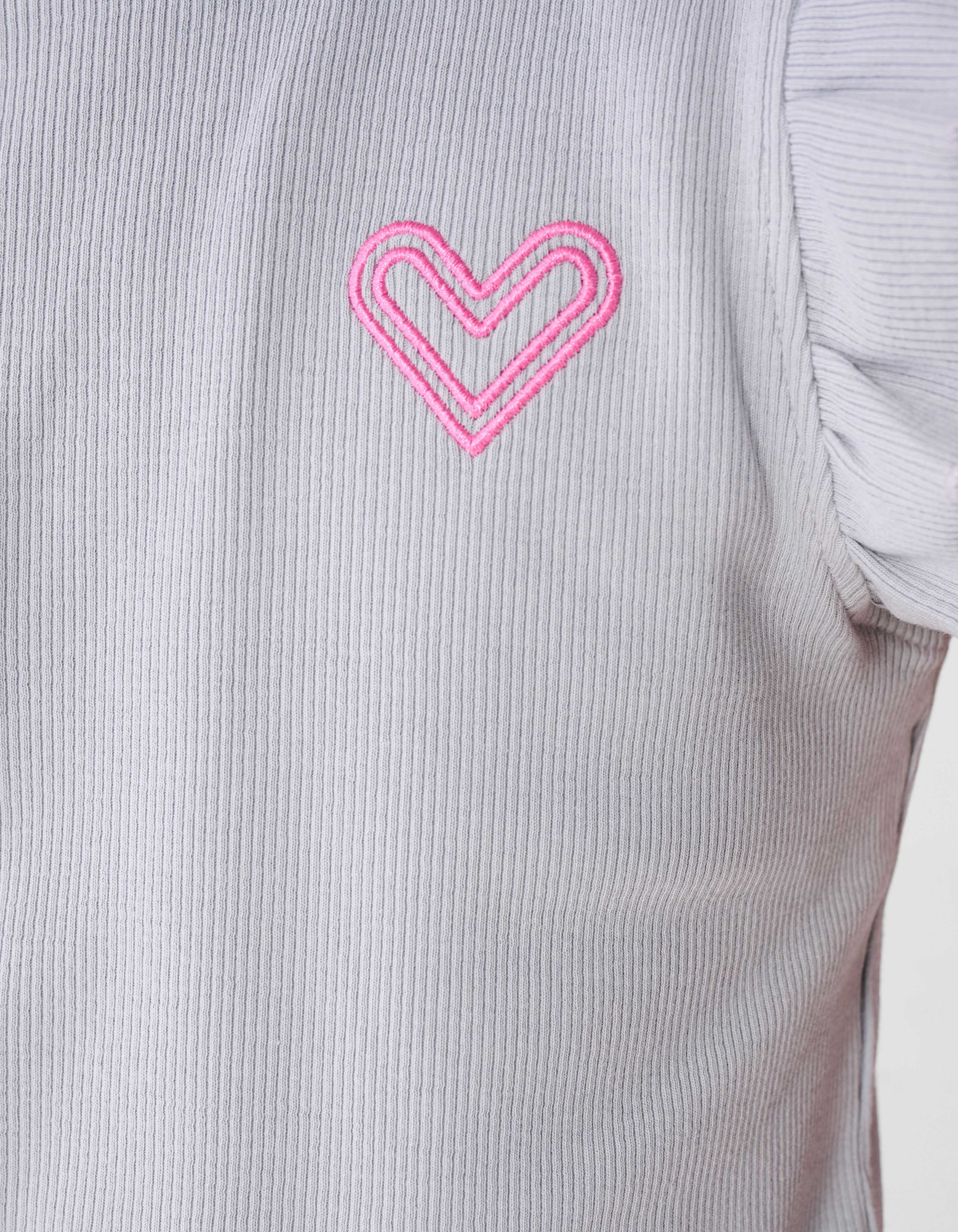 R&uuml;schen-Herz-Top Hellgrau SHOEBY GIRLS