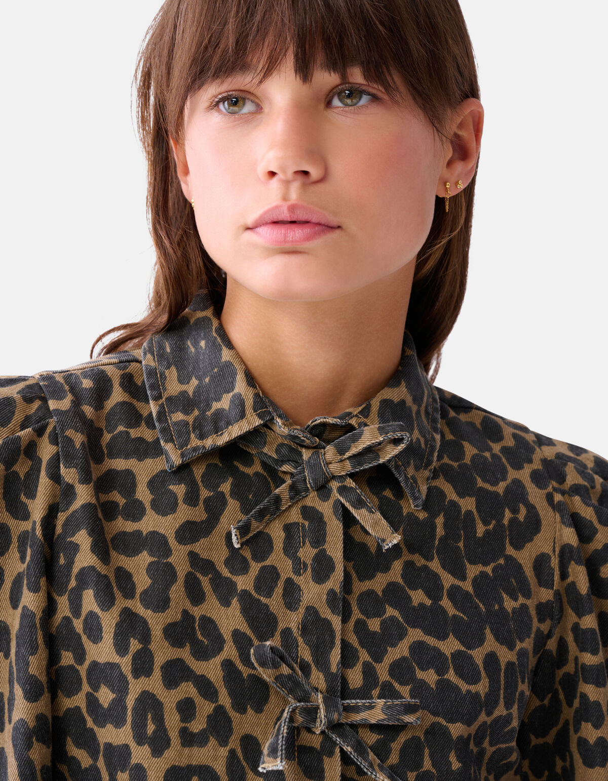 Leopard Schleife Bluse Braun JILL&MITCH