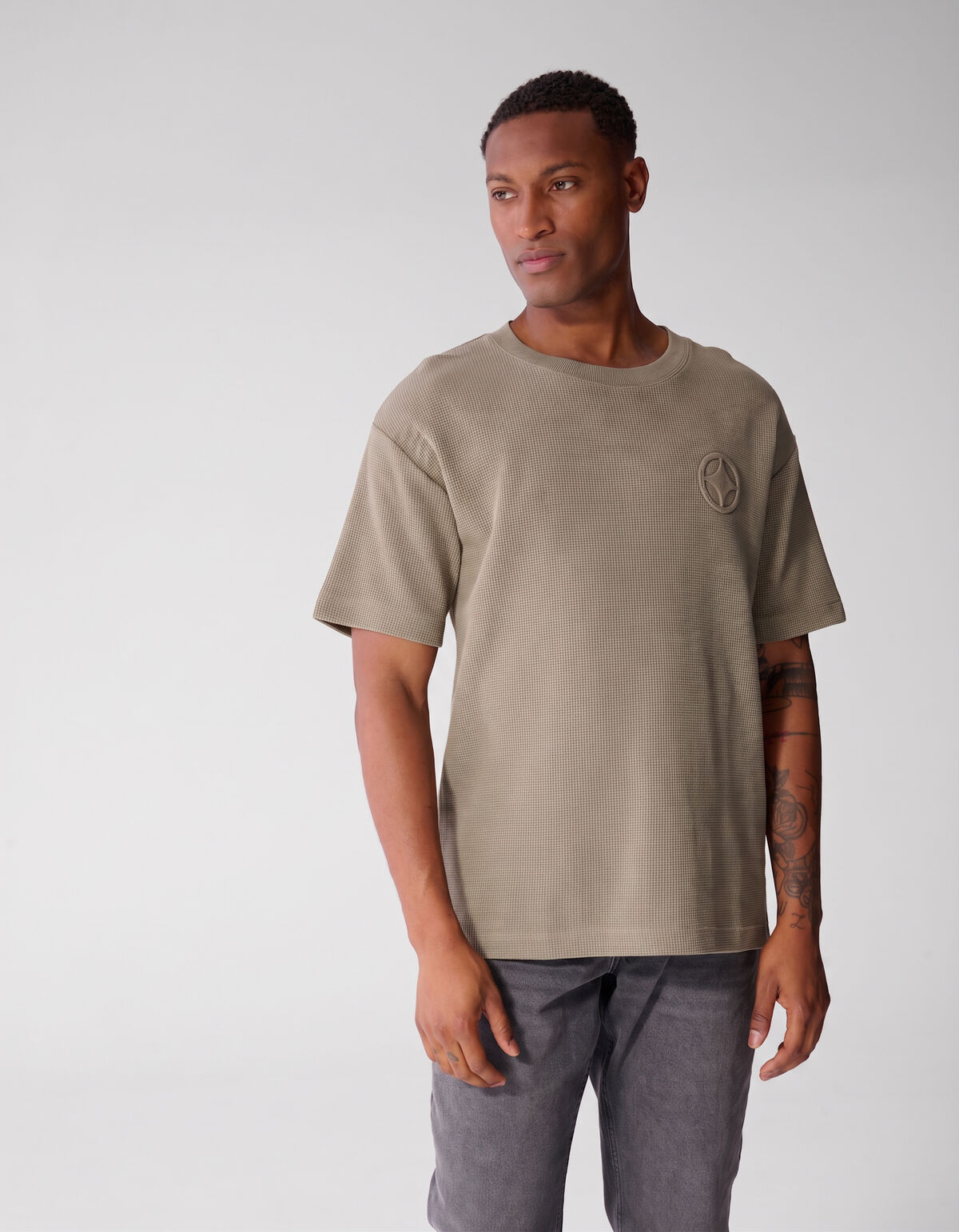 Gr&uuml;nes Waffel-T-Shirt SHOEBY MEN