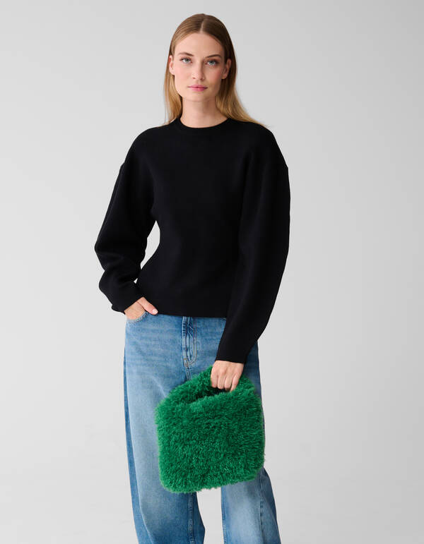 Fluffy Fur Tasche Dunkelgr&uuml;n SHOEBY ACCESSOIRES