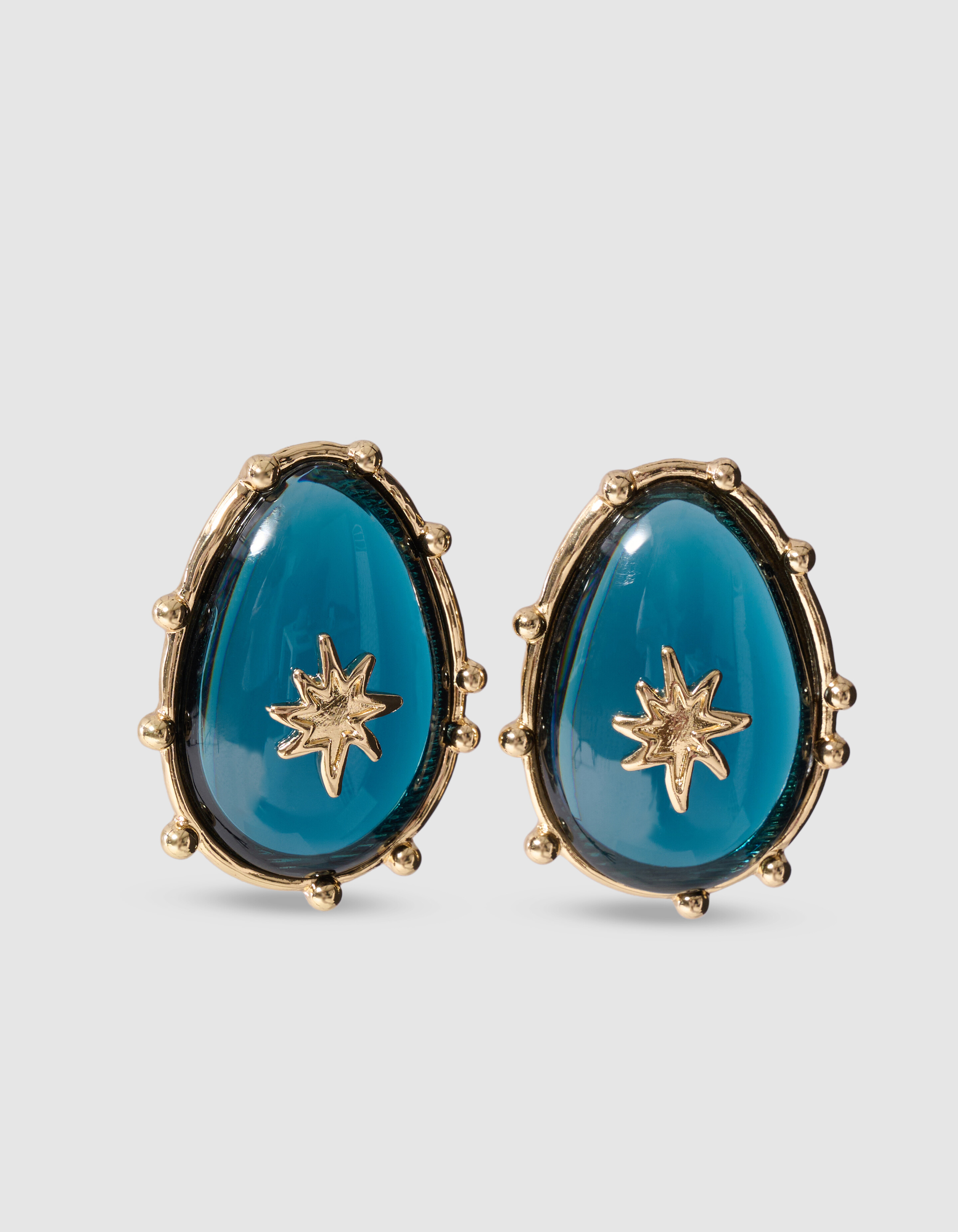Oval Star Ohrringe Blau/Gold SHOEBY ACCESSOIRES