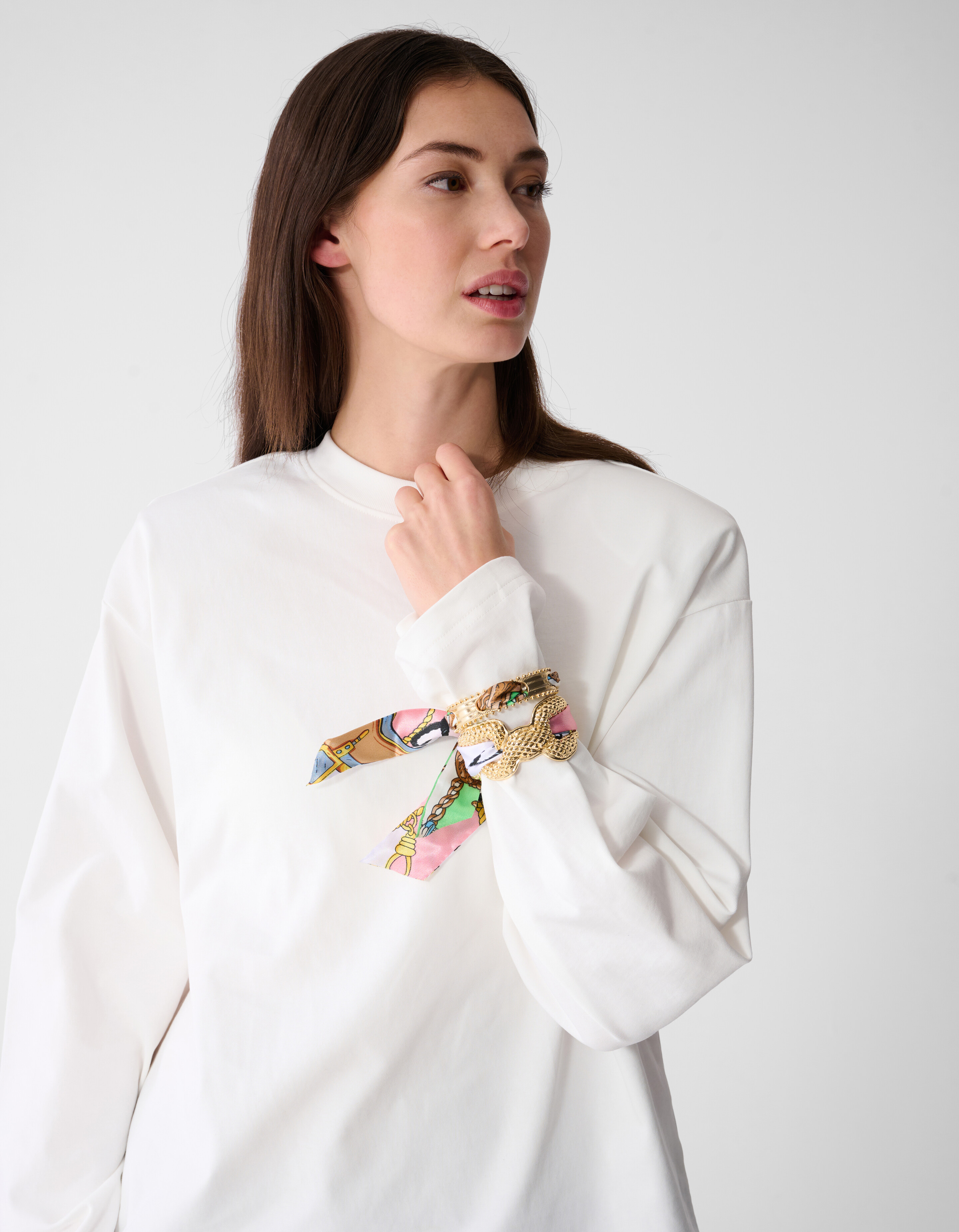 Bedrucktes Schal-Armband Braun SHOEBY ACCESSOIRES