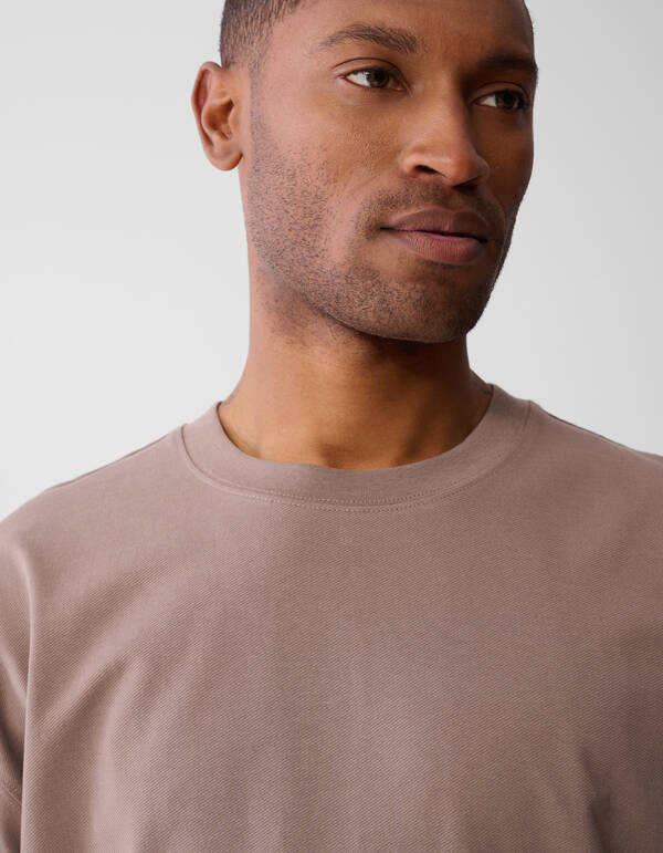 Geh&auml;keltes T-shirt Hellbraun SHOEBY MEN