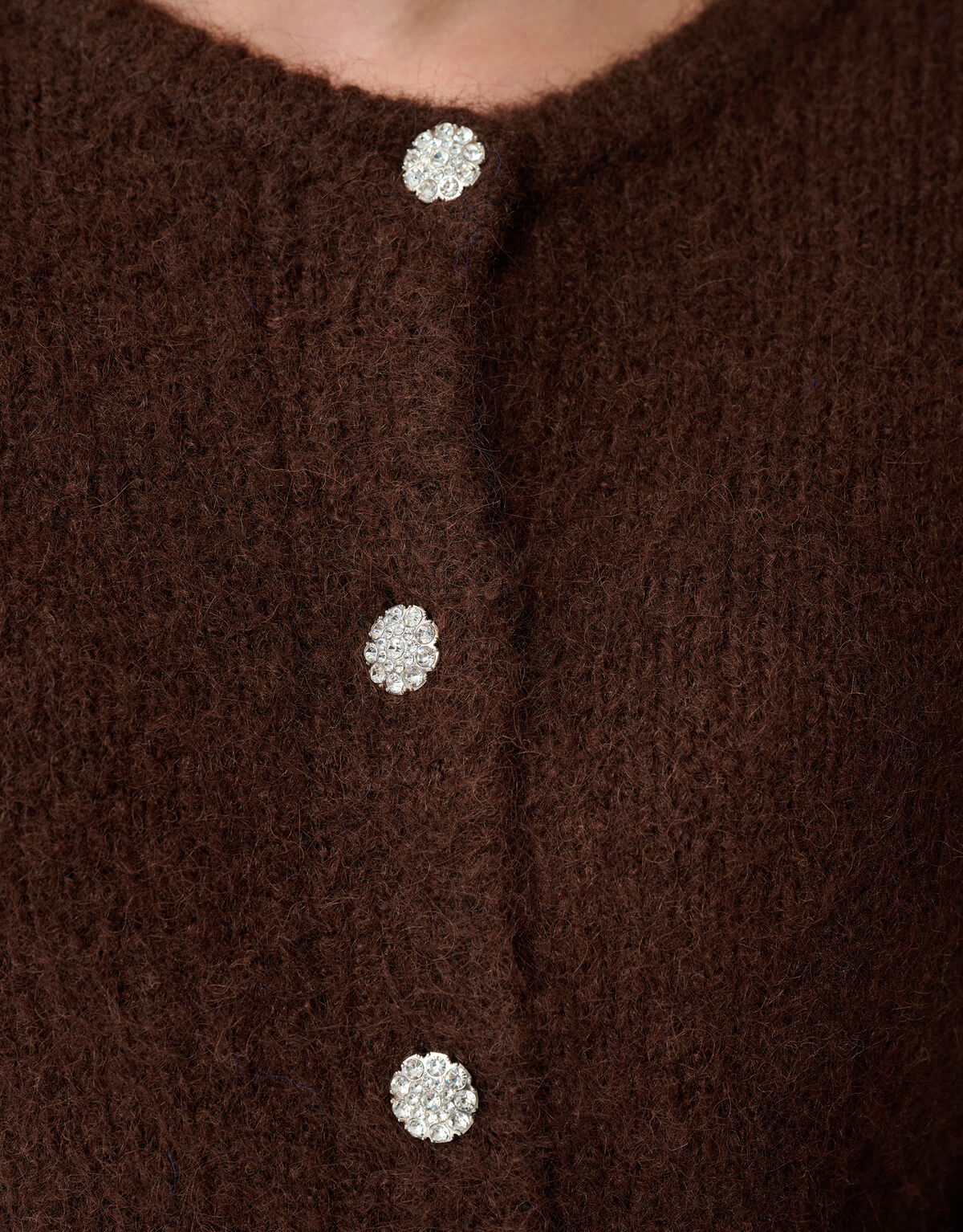 Zweibr&uuml;stige Strickweste Braun SHOEBY WOMEN